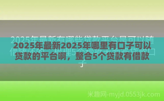 2025年最新2025年哪里有口子可以贷款的平台啊，整合5个贷款有借款平台