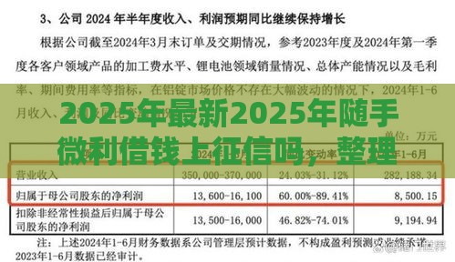 2025年最新2025年随手微利借钱上征信吗，整理5个容易贷款平台