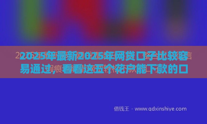 2025年最新2025年网贷口子比较容易通过，看看这五个花户能下款的口子