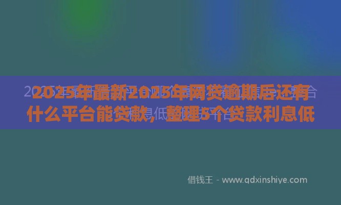 2025年最新2025年网贷逾期后还有什么平台能贷款，整理5个贷款利息低的平台