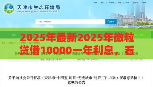 2025年最新2025年微粒贷借10000一年利息，看看这五个贷款平台可靠的