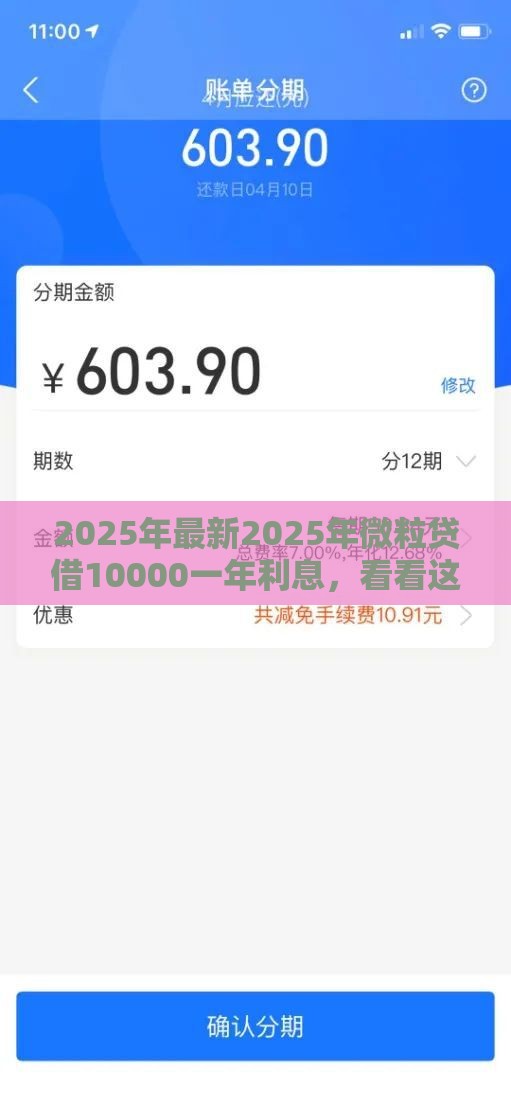 2025年最新2025年微粒贷借10000一年利息，看看这五个贷款平台可靠的