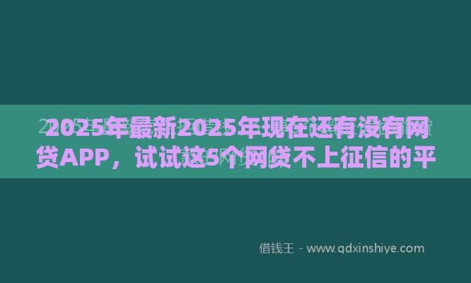 2025年最新2025年现在还有没有网贷APP，试试这5个网贷不上征信的平台