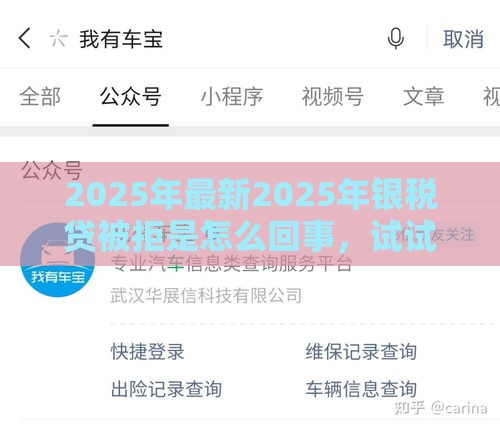 2025年最新2025年银税贷被拒是怎么回事，试试这5个分期贷款平台