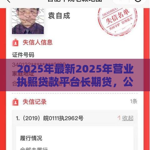 2025年最新2025年营业执照贷款平台长期贷，公布五个失信人员可以借到钱的软件