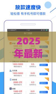 2025年最新2025年最新海量借贷款app正规吗，整理5个贷款平台排行