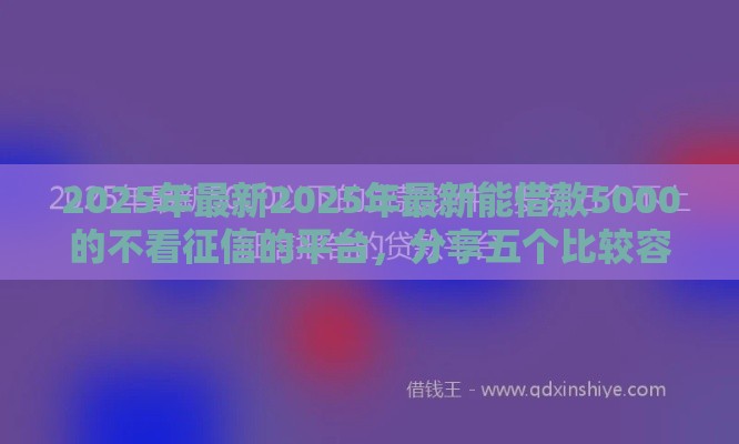 2025年最新2025年最新能借款5000的不看征信的平台，分享五个比较容易过的贷款平台