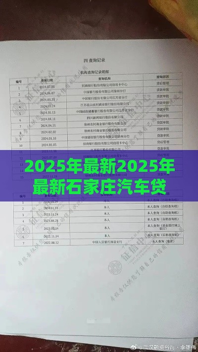 2025年最新2025年最新石家庄汽车贷款征信不看，看看这5个征信查询多被封空有下款的小额短期网贷口子