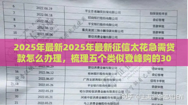 2025年最新2025年最新征信太花急需贷款怎么办理，梳理五个类似登峰购的30天口子