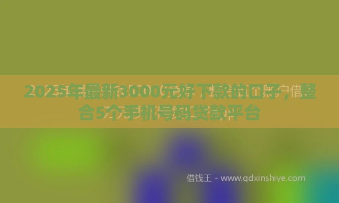 2025年最新3000元好下款的口孑，整合5个手机号码贷款平台