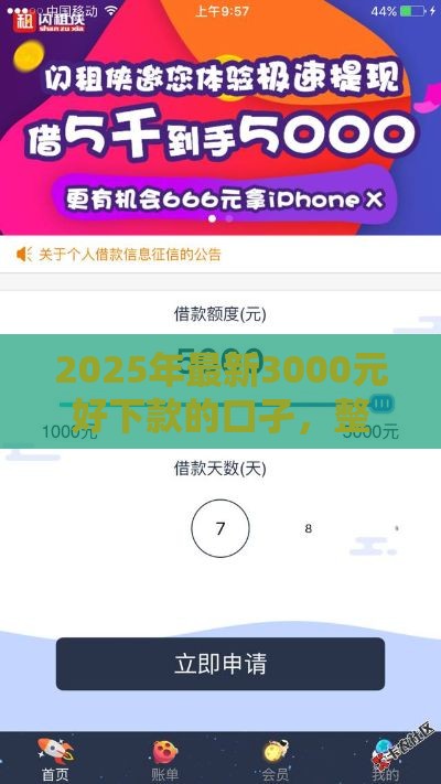2025年最新3000元好下款的口孑，整合5个手机号码贷款平台