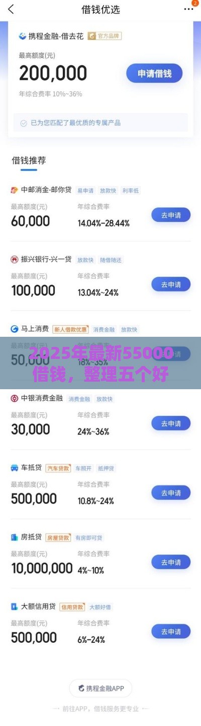 2025年最新55000借钱,整理五个好借的贷款平台 2025年最新55000借钱,整理五个好借的贷款平台