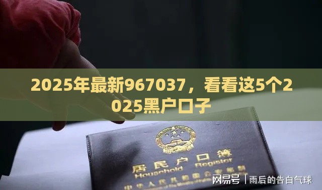 2025年最新967037，看看这5个2025黑户口子