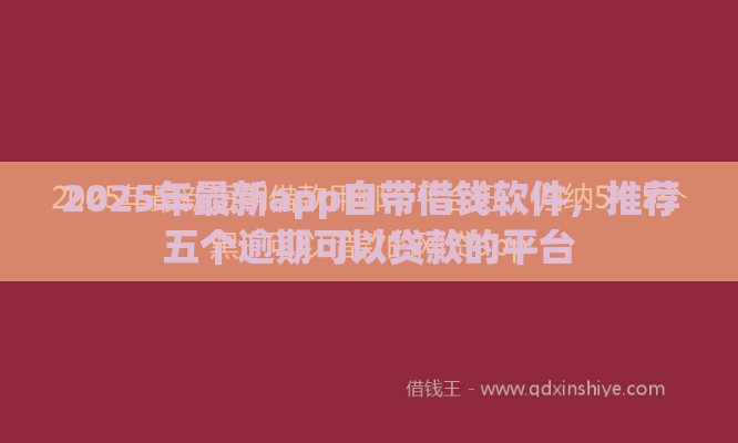 2025年最新app自带借钱软件，推荐五个逾期可以贷款的平台
