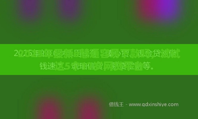 2025年最新e慧通容易下款吗，试试这5个17岁网贷平台