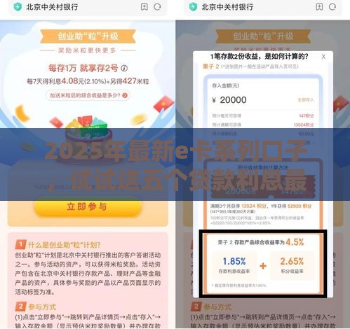2025年最新e卡系列口子，试试这五个贷款利息最低的平台