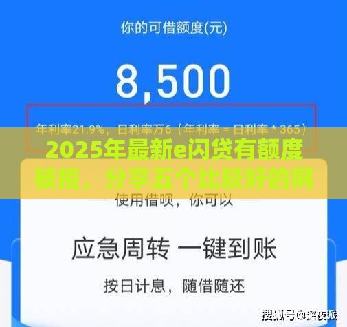 2025年最新e闪贷有额度被拒，分享五个比较好的网贷平台排名不分先后