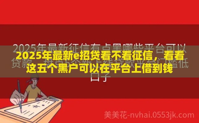 2025年最新e招贷看不看征信，看看这五个黑户可以在平台上借到钱