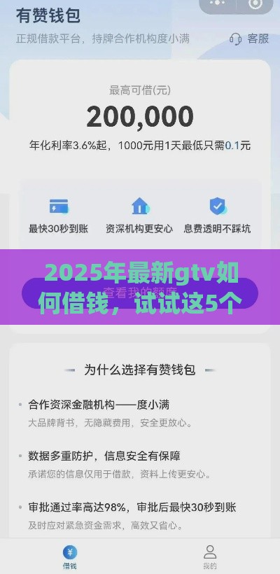 2025年最新gtv如何借钱，试试这5个正规可靠的贷款平台