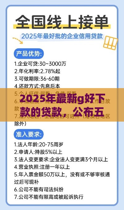 2025年最新g好下款的贷款，公布五个网贷比较正规的平台