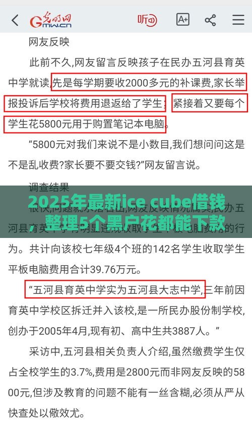 2025年最新ice cube借钱，整理5个黑户花都能下款的平台啊