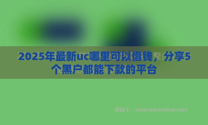 2025年最新uc哪里可以借钱，分享5个黑户都能下款的平台