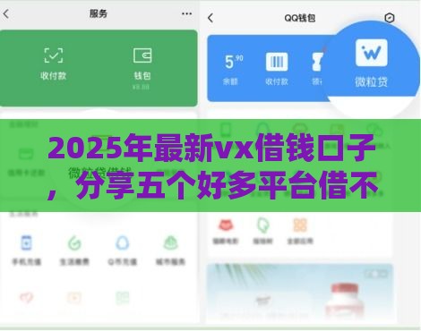 2025年最新vx借钱口子，分享五个好多平台借不到钱了该去哪借钱