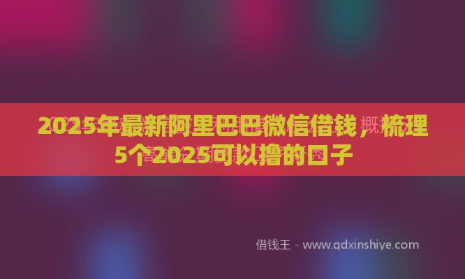 2025年最新阿里巴巴微信借钱，梳理5个2025可以撸的口子