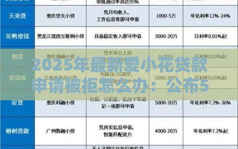 2025年最新爱小花贷款申请被拒怎么办：公布5个2025热门2025有呆账能下款的口子