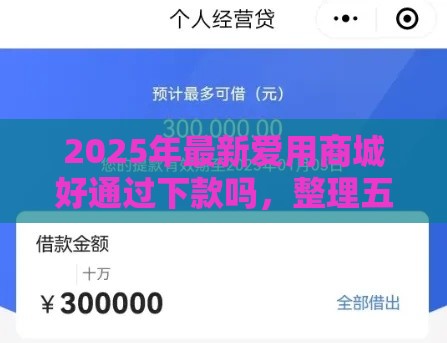 2025年最新爱用商城好通过下款吗，整理五个微信平台借钱