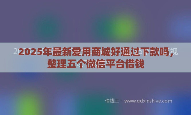 2025年最新爱用商城好通过下款吗，整理五个微信平台借钱