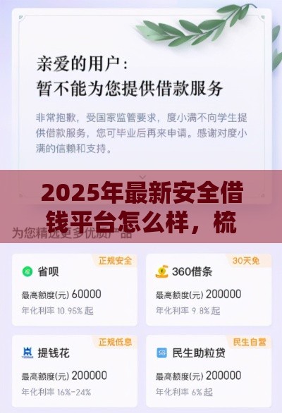2025年最新安全借钱平台怎么样，梳理5个登峰购必下口子