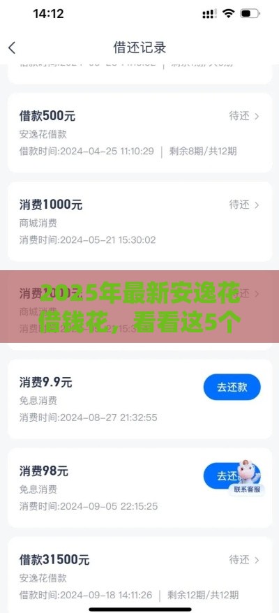 2025年最新安逸花借钱花，看看这5个黑户也能借钱的平台