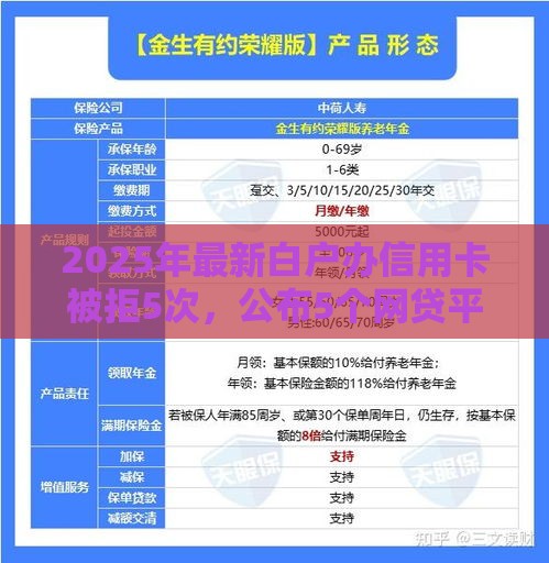 2025年最新白户办信用卡被拒5次，公布5个网贷平台排名不分先后