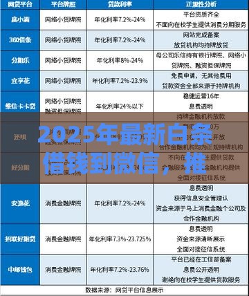 2025年最新白条借钱到微信，推荐五个网贷监管平台