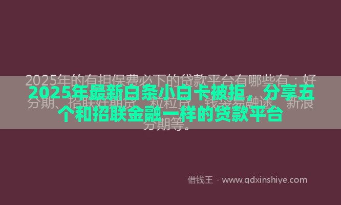 2025年最新白条小白卡被拒，分享五个和招联金融一样的贷款平台