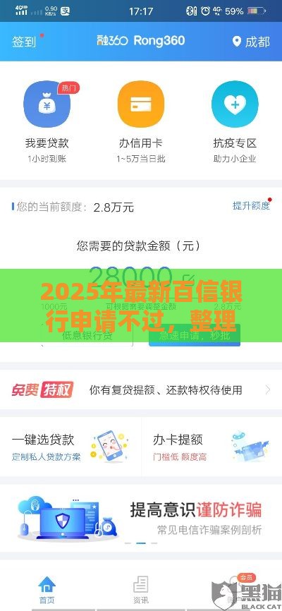 2025年最新百信银行申请不过，整理五个融360贷款平台
