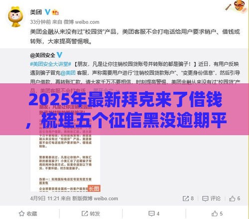 2025年最新拜克来了借钱,梳理五个征信黑没逾期平台可以贷到钱 2025年最新拜克来了借钱,梳理五个征信黑没逾期平台可以贷到钱