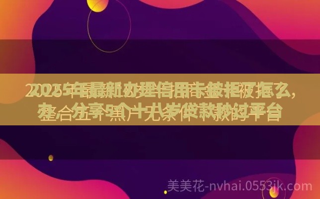 2025年最新办理信用卡被拒了怎么办，分享5个十八岁贷款秒过平台
