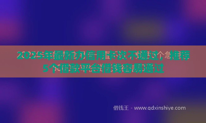 2025年最新办信用卡次不通过，推荐5个借款平台借钱容易通过