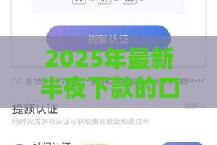 2025年最新半夜下款的口子，看看这5个网贷中介平台