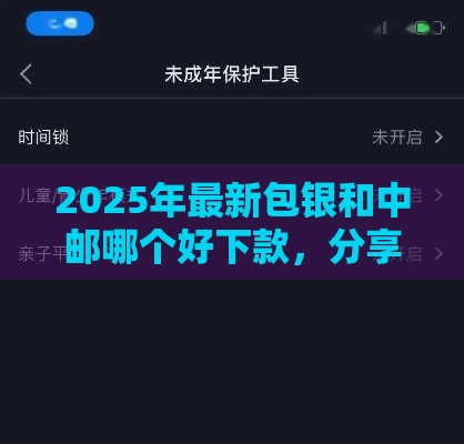 2025年最新包银和中邮哪个好下款，分享五个未成年人贷款平台