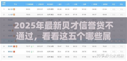 2025年最新贝才信誉贷不通过，看看这五个哪些属于网贷平台