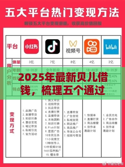 2025年最新贝儿借钱，梳理五个通过高的借款平台