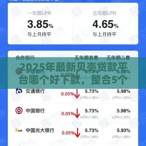 2025年最新贝壳贷款平台哪个好下款，整合5个借款平台贷款利息又低又正规