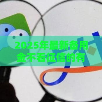 2025年最新备用金不看征信的有吗，试试这五个合法正规的网贷平台