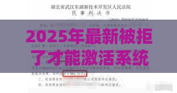 2025年最新被拒了才能激活系统，梳理五个起诉网贷平台