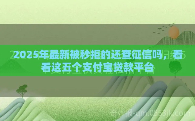 2025年最新被秒拒的还查征信吗，看看这五个支付宝贷款平台