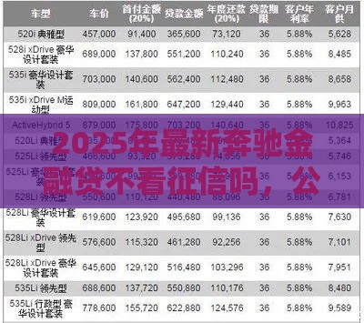 2025年最新奔驰金融贷不看征信吗，公布五个网贷大数据查询平台