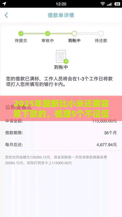 2025年最新比小米还要容易下款的，梳理5个不征信的下款平台看